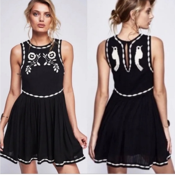 Free People Birds Of A Feather Embroidered Mini Dress / 4 - Picture 7 of 7